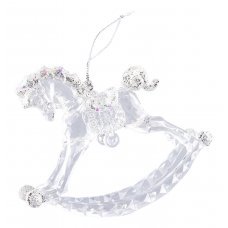 Χριστουγεννιάτικο Ακρυλικό Αλογάκι Διάφανο (12cm)